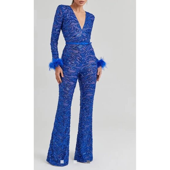 Nadine Merabi Blue Tia Jumpsuit - Picture 3 of 6